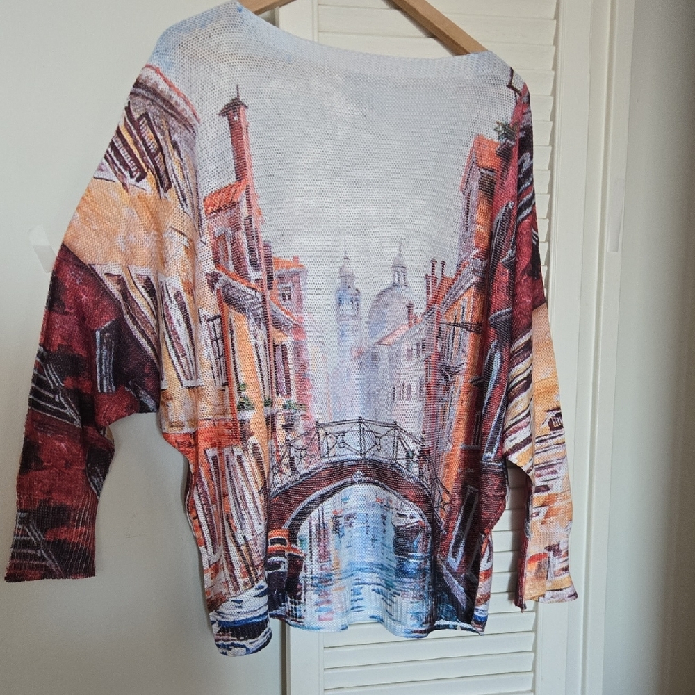 Via Vitale Urban Landscape Sweater - Multicolor Made In Italy Size L/XL